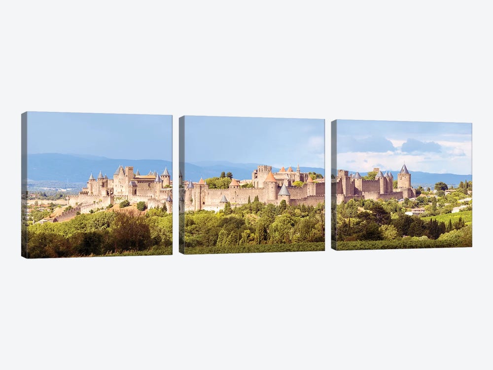 Carcassonne Panoramic, France by Matteo Colombo 3-piece Canvas Art Print