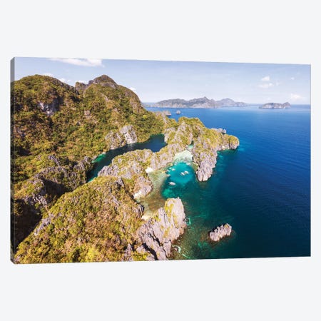 Tropical Island With Lagoons, El Nido, Philippines Canvas Print #TEO1921} by Matteo Colombo Canvas Art