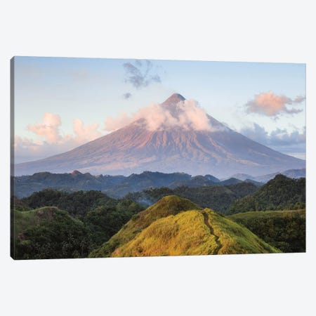 Sunset Over Mayon Volcano, Albay, Philippines Canvas Print #TEO1922} by Matteo Colombo Canvas Wall Art
