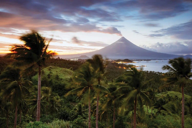 Mayon Volcano And Valley At Sunset, Albay, Philippines