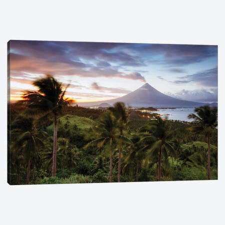 Mayon Volcano And Valley At Sunset, Albay, Philippines Canvas Print #TEO1923} by Matteo Colombo Canvas Wall Art