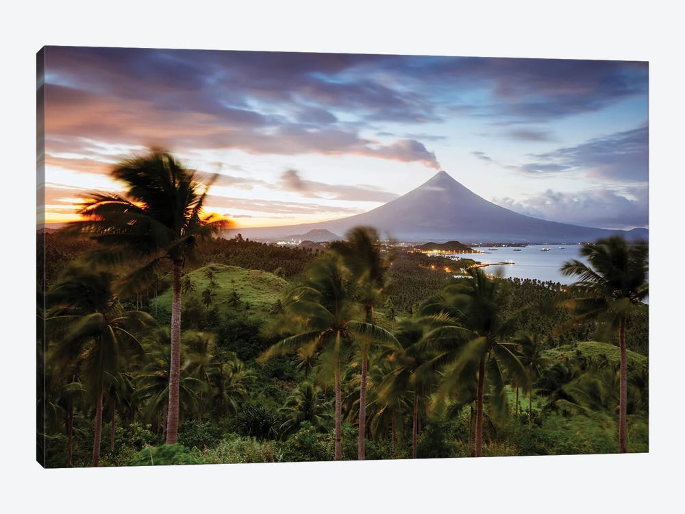 Mayon Volcano And Valley At Sunset, Albay, Philippines by Matteo Colombo 1-piece Canvas Artwork