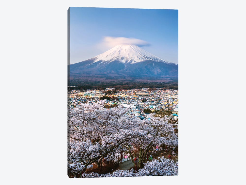 Sunrise Over Mount Fuji And Cherry Trees, Japan by Matteo Colombo 1-piece Canvas Print