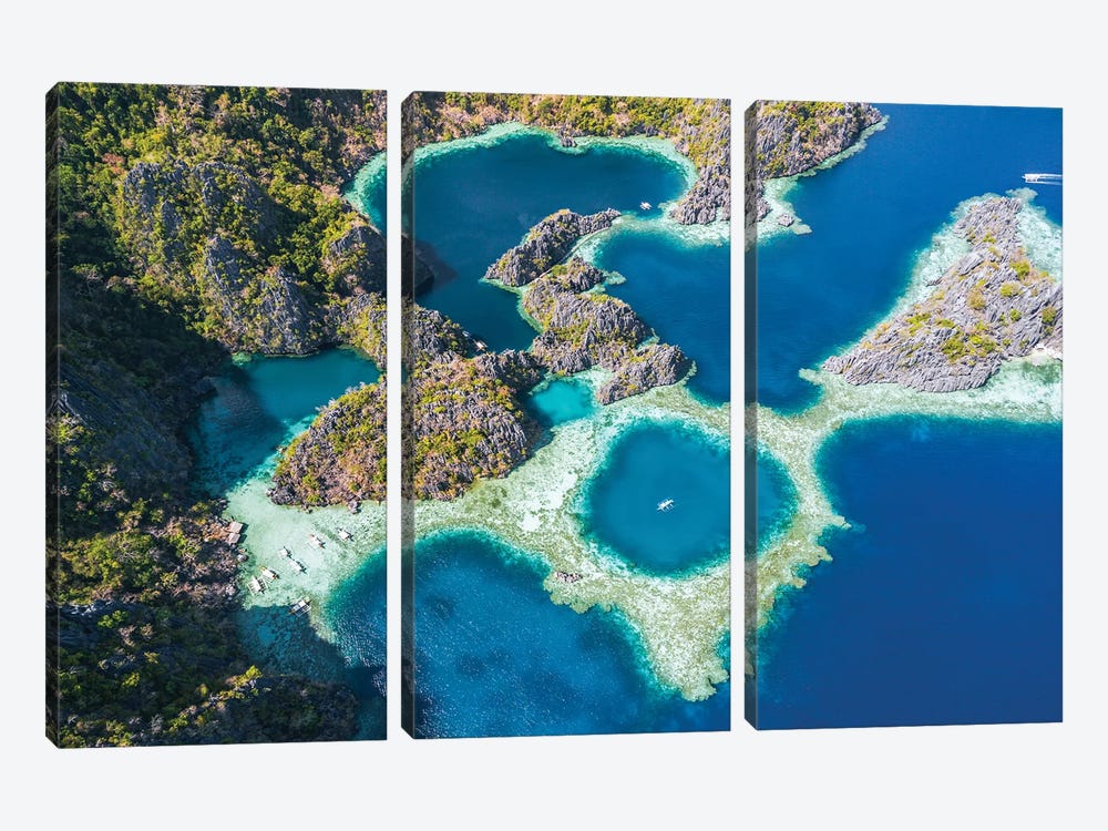 Twin Lagoons, Coron, Palawan, Philippines by Matteo Colombo 3-piece Canvas Artwork