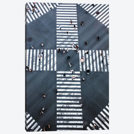 Aerial View Of Pedestrian Crossing, Tokyo, Japan I Canvas Print #TEO1944} by Matteo Colombo Canvas Art Print