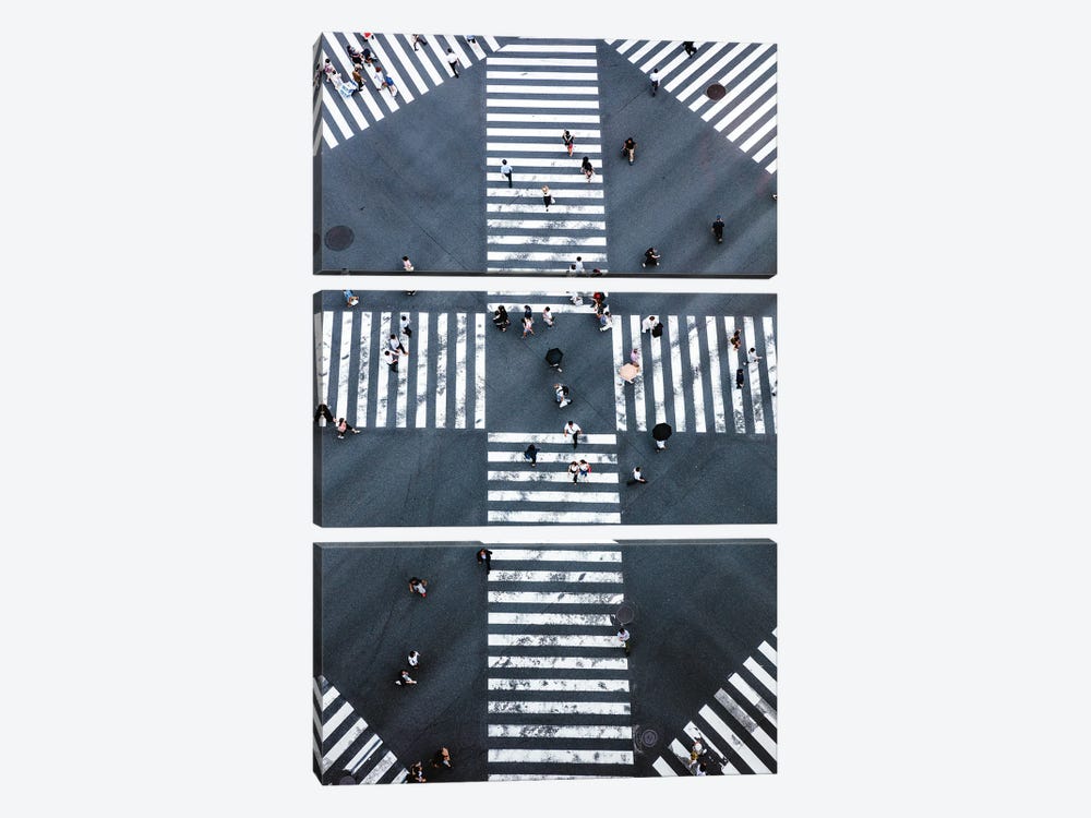 Aerial View Of Pedestrian Crossing, Tokyo, Japan I by Matteo Colombo 3-piece Art Print