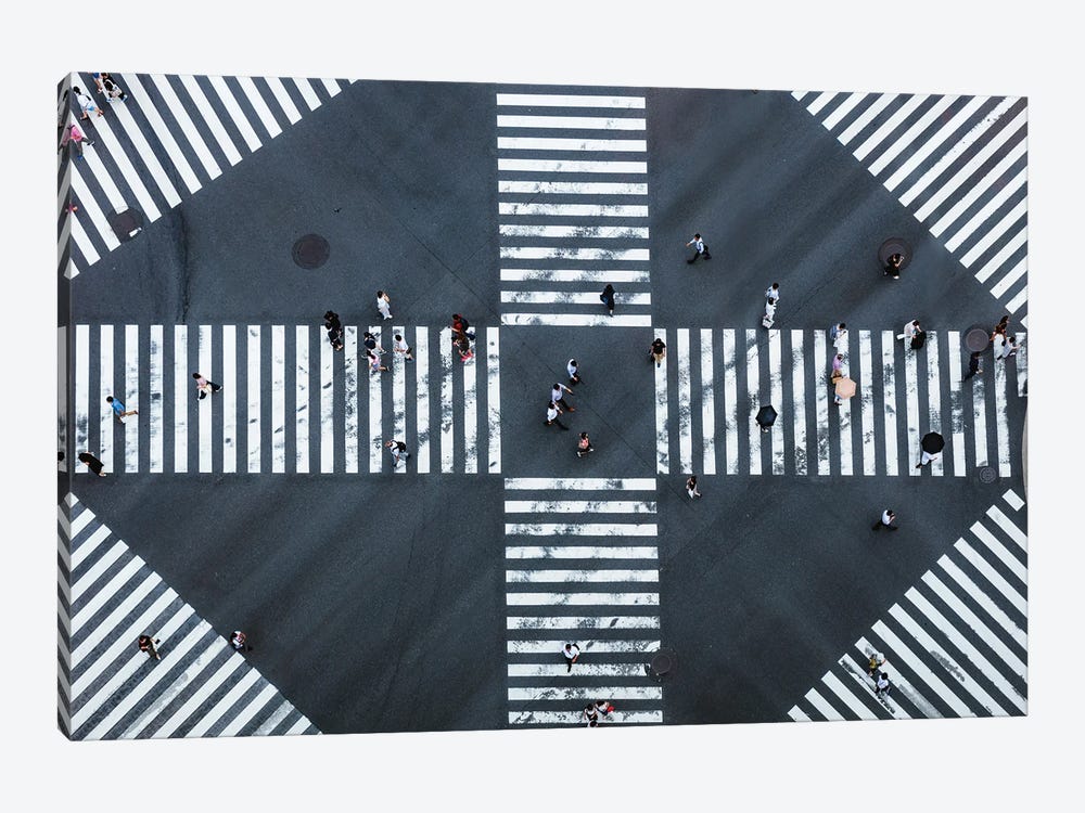 Aerial View Of Pedestrian Crossing, Tokyo, Japan II by Matteo Colombo 1-piece Canvas Wall Art