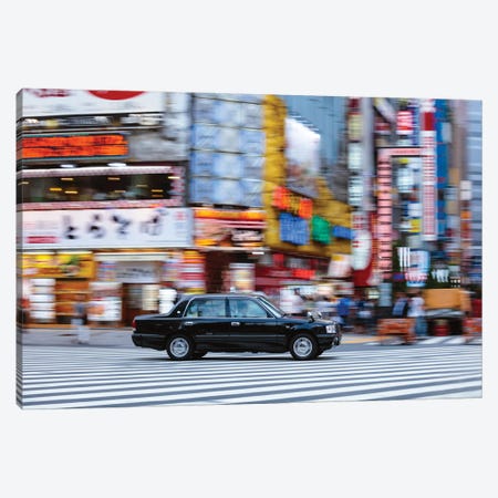 Taxi In The Streets Of Shinjuku, Tokyo, Japan Canvas Print #TEO1946} by Matteo Colombo Art Print
