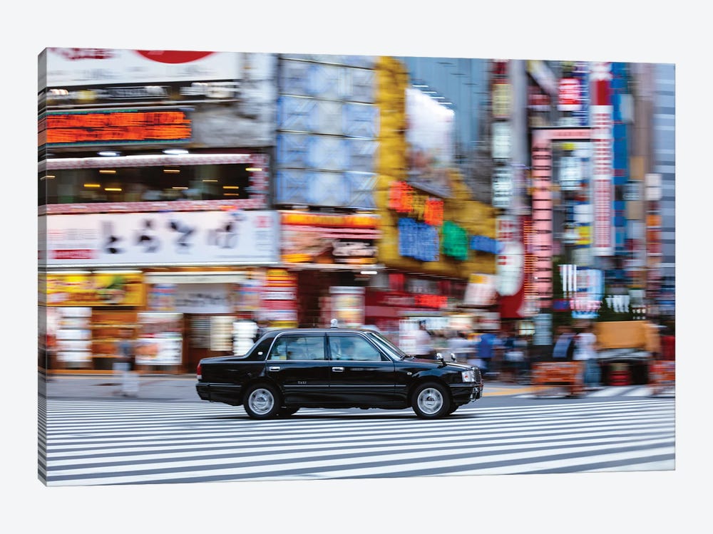 Taxi In The Streets Of Shinjuku, Tokyo, Japan by Matteo Colombo 1-piece Canvas Art Print