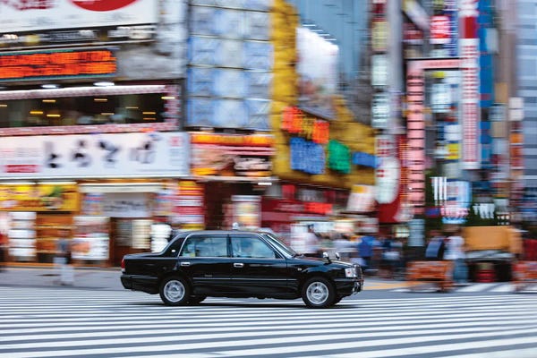 Tokyo: Taxi In The Streets Of Shinjuku, Tokyo, Japan by Matteo Colombo