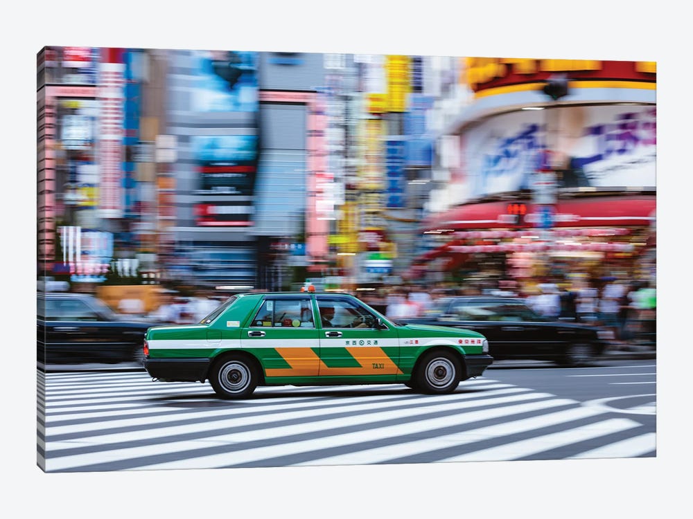 Taxi In Shinjuku, Tokyo, Japan by Matteo Colombo 1-piece Canvas Wall Art