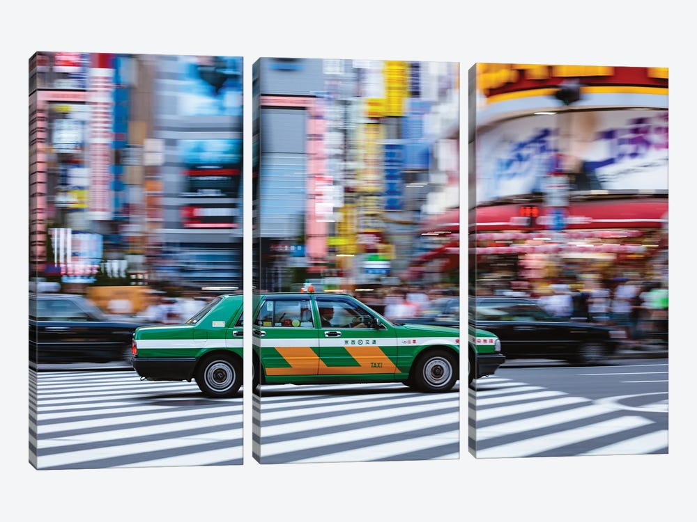 Taxi In Shinjuku, Tokyo, Japan by Matteo Colombo 3-piece Canvas Artwork