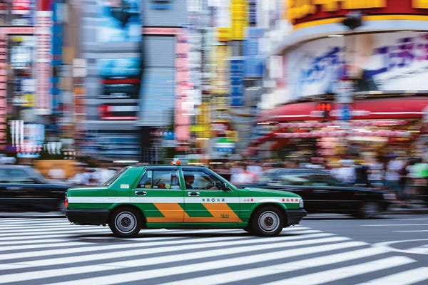 Taxi In Shinjuku, Tokyo, Japan