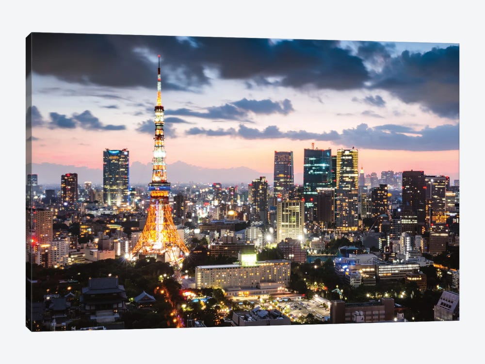 Tokyo Tower And City At Night, Tokyo, Japan by Matteo Colombo 1-piece Canvas Art Print