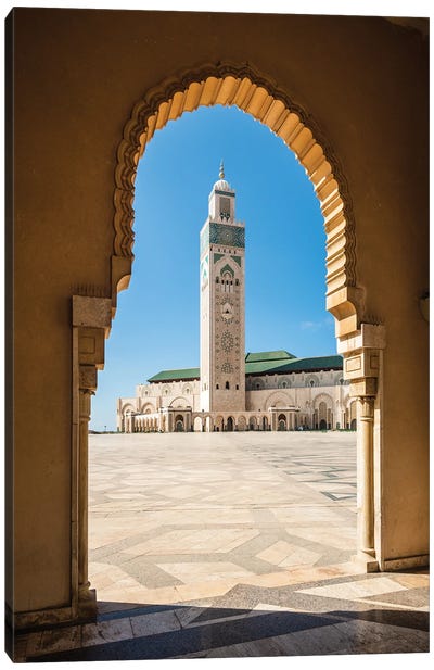 Minaret, Hassan Ii Mosque, Casablanca Canvas Art Print - Moroccan Culture