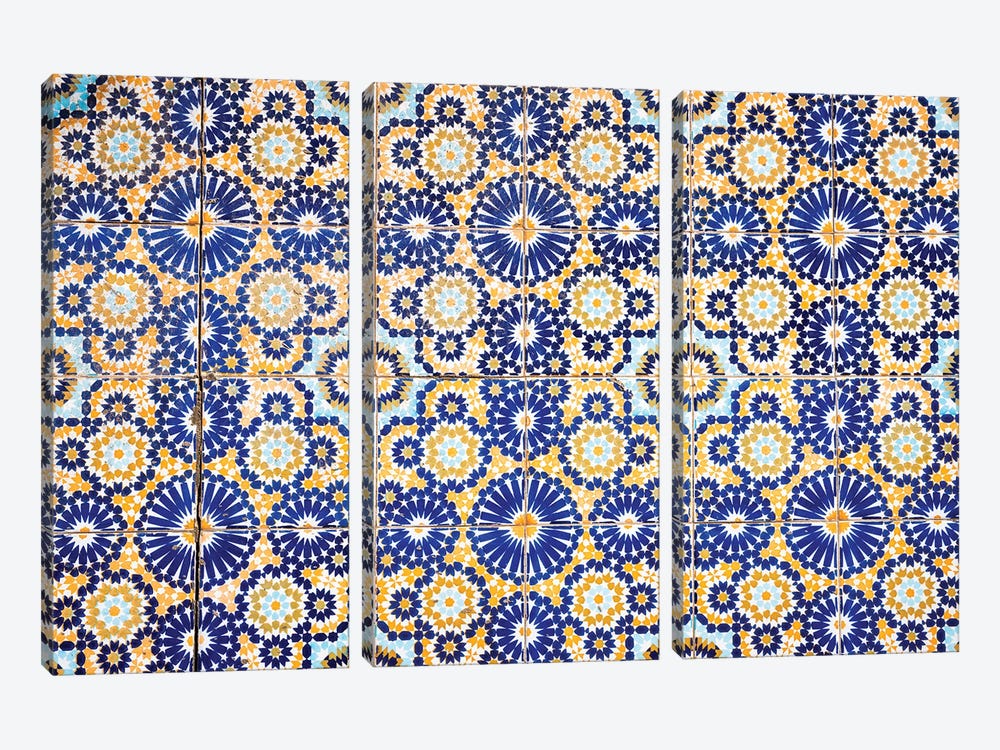 Moroccan Tiles, Morocco by Matteo Colombo 3-piece Canvas Art Print