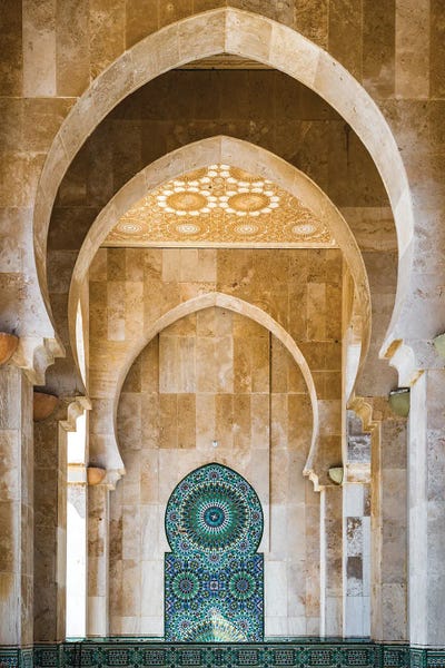 Moroccan Culture: Archway At The Mosque, Casablanca, Morocco by Matteo Colombo