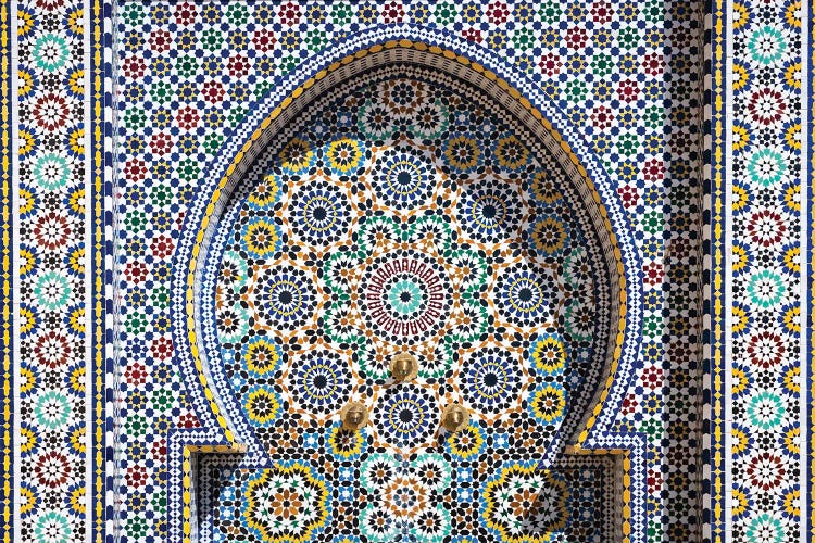 Ornate Moroccan Fountain, Meknes, Morocco