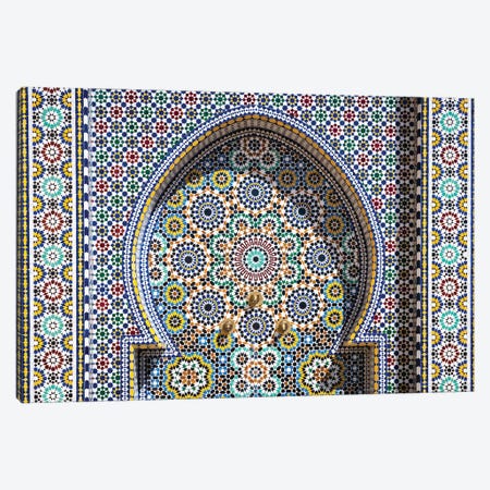 Ornate Moroccan Fountain, Meknes, Morocco Canvas Print #TEO1958} by Matteo Colombo Canvas Print