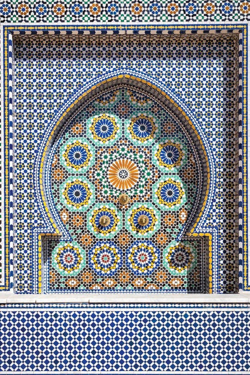 Ornate Tiled Fountain, Meknes, Morocco by Matteo Colombo wall art