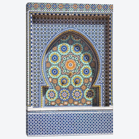 Ornate Tiled Fountain, Meknes, Morocco Canvas Print #TEO1959} by Matteo Colombo Canvas Art Print