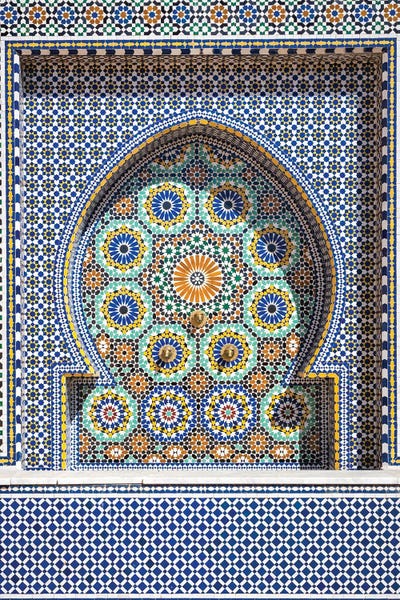 Moroccan Culture: Ornate Tiled Fountain, Meknes, Morocco by Matteo Colombo