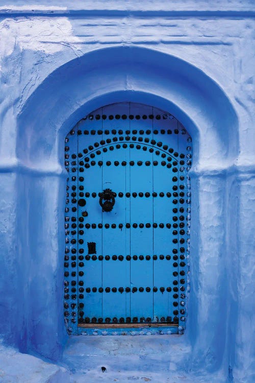 Blue Door In Chefchaouen, Morocco