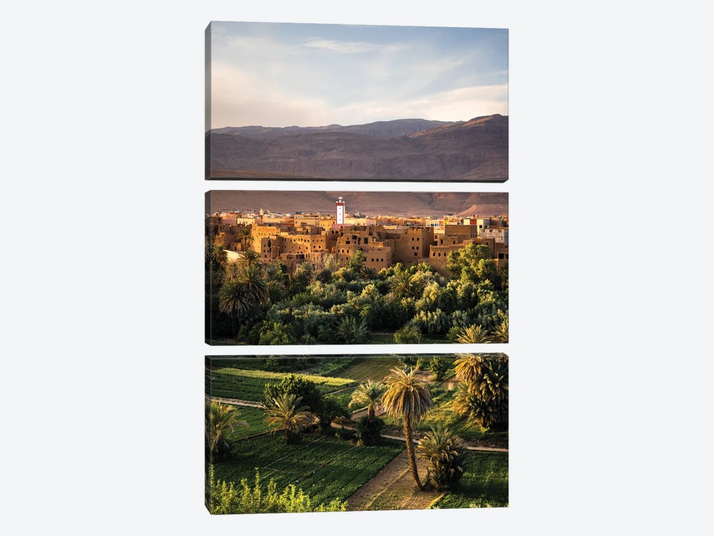 Sunset Over The Kasbah, Tinghir, Morocco by Matteo Colombo 3-piece Canvas Print