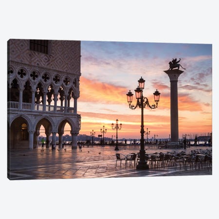 Dawn At St. Mark's Square, Venice Canvas Print #TEO196} by Matteo Colombo Canvas Art Print