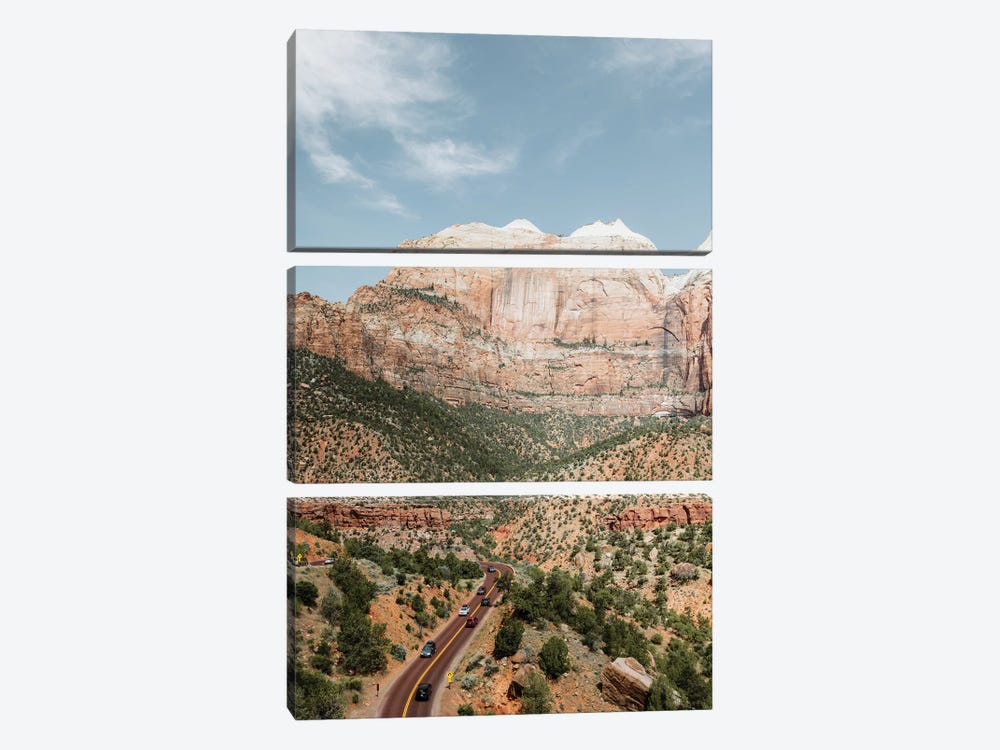 The Road To Zion National Park by Matteo Colombo 3-piece Canvas Print