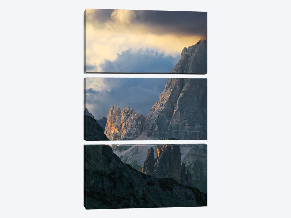 Dramatic Light Over Dolomite Peaks 3-piece Art Print