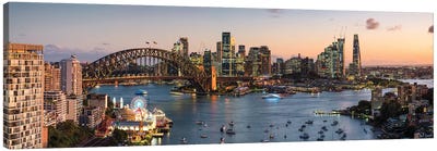 Sydney Panoramic Skyline, Australia Canvas Art Print - Matteo Colombo
