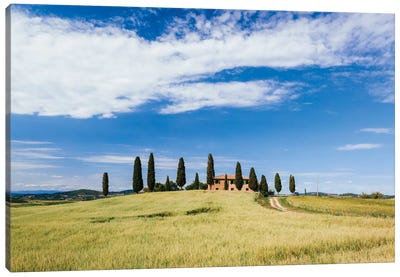 Beautiful Tuscan House, Val d'Orcia, Tuscany, Italy Canvas Art Print - House Art