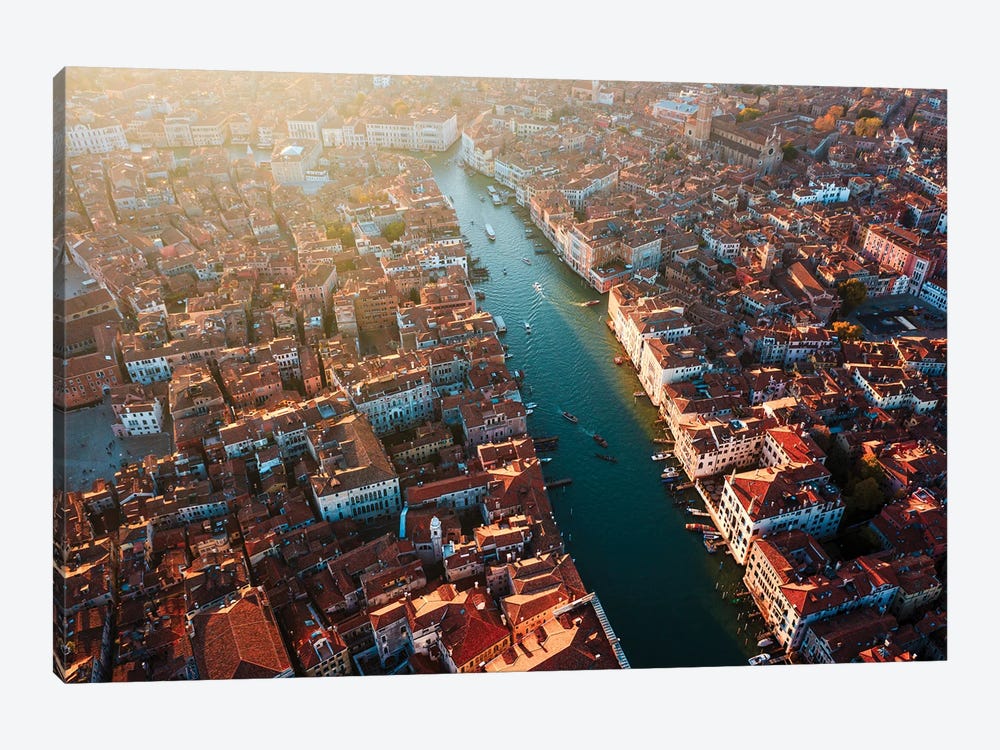 Aerial Sunset Over The Grand Canal, Venice, Italy by Matteo Colombo 1-piece Canvas Art