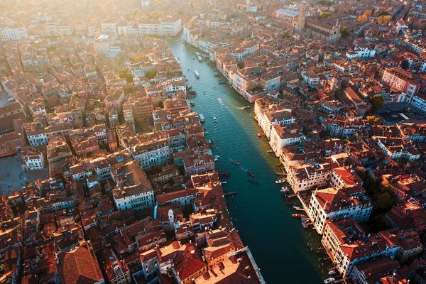 Veneto: Aerial Sunset Over The Grand Canal, Venice, Italy by Matteo Colombo