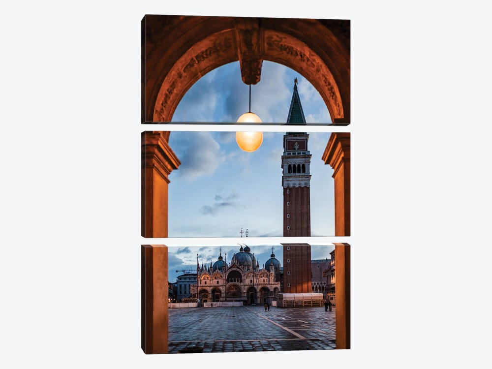 St Mark's Square At Dawn, Venice, Italy by Matteo Colombo 3-piece Canvas Print