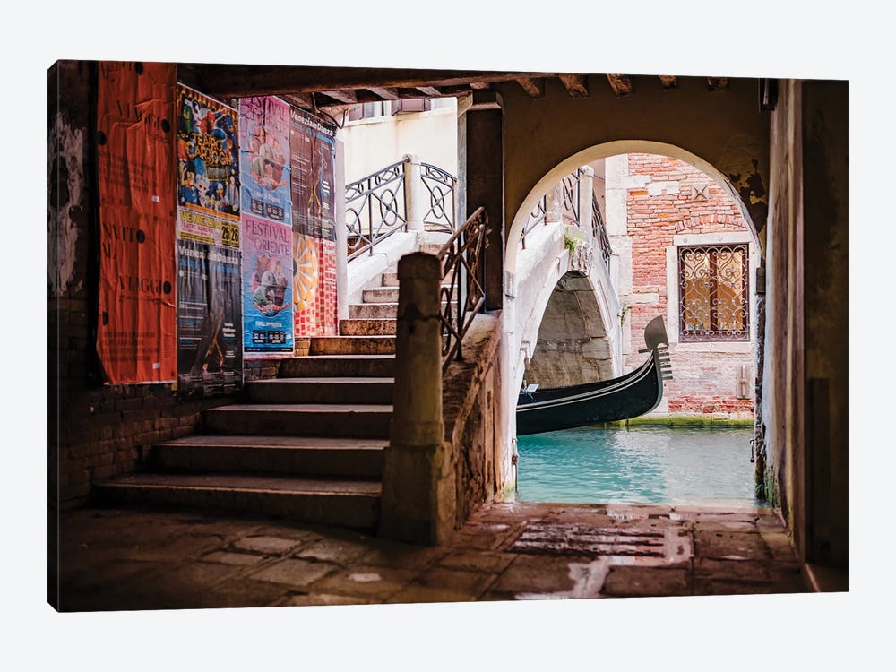 Narrow Street And Gondola, Venice, Italy by Matteo Colombo 1-piece Canvas Art
