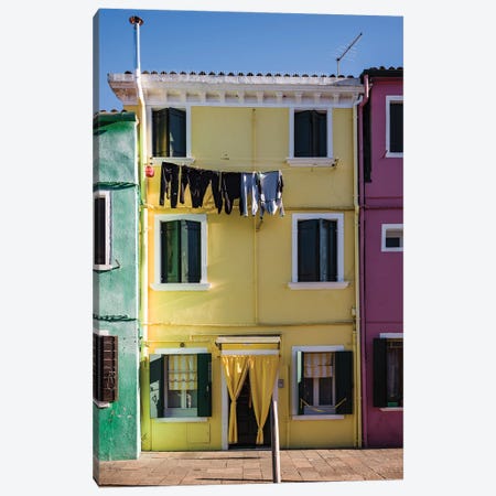 Colorful Houses In Burano Island, Venice, Italy Canvas Print #TEO2017} by Matteo Colombo Canvas Art Print