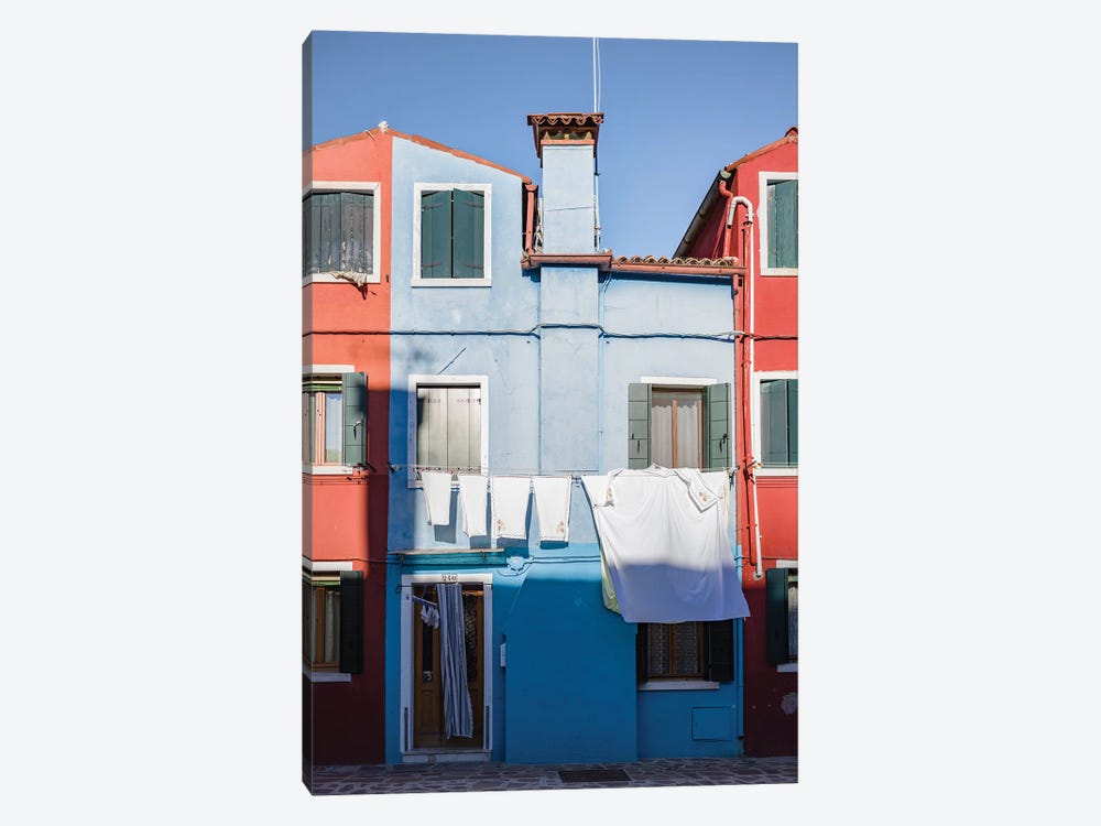 Red And Blue Houses In Burano Island, Venice, Italy II by Matteo Colombo 1-piece Art Print