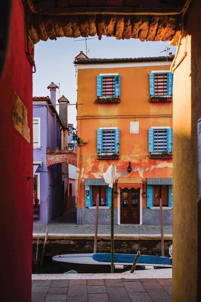 Venice: Sunset Over Orange House, Burano, Venice, Italy by Matteo Colombo
