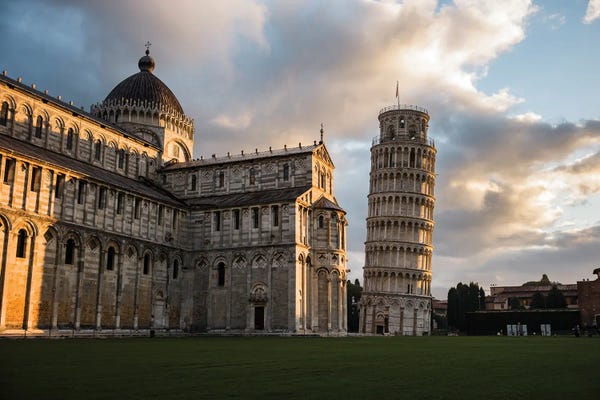 Leaning Tower Of Pisa: Piazza Dei Miracoli At Sunrise, Pisa, Tuscany, Italy by Matteo Colombo