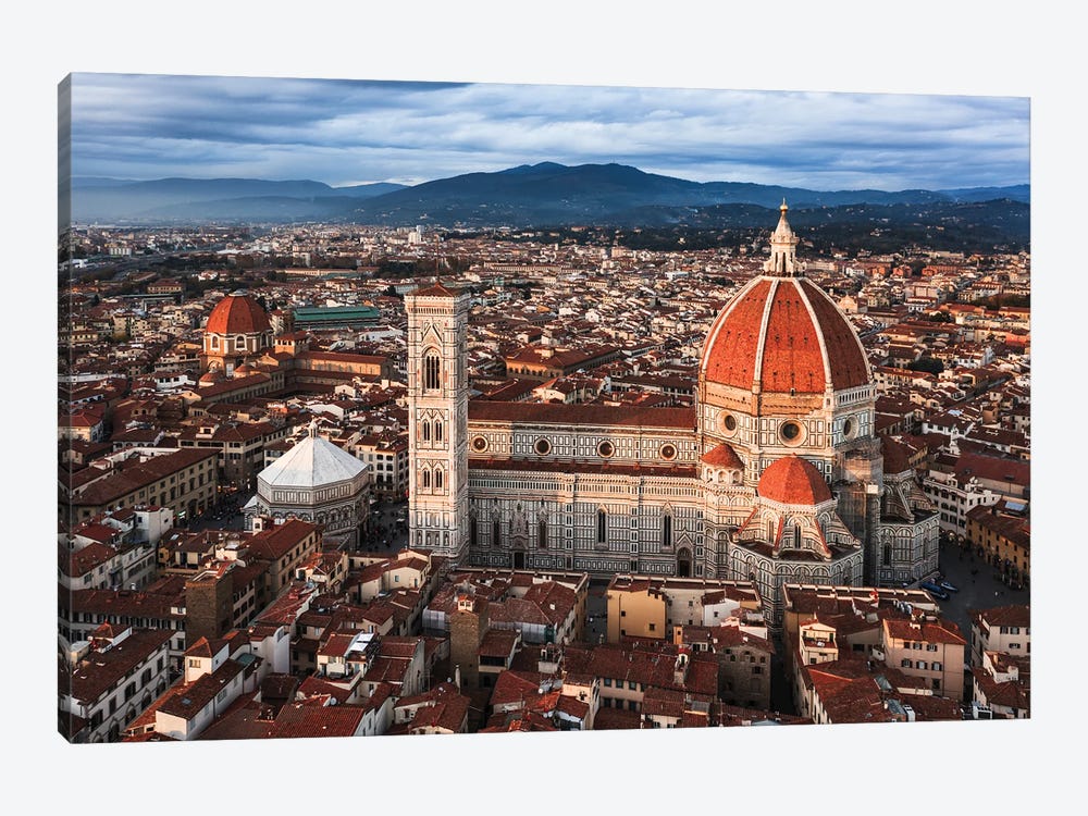Aerial View Of Cathedral At Sunset, Florence, Italy by Matteo Colombo 1-piece Canvas Print