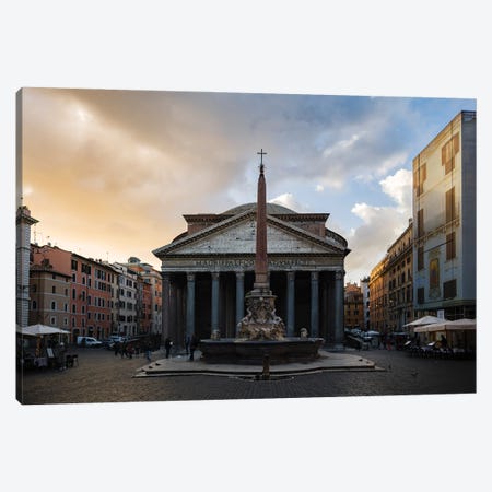 The Pantheon At Sunrise, Rome, Italy Canvas Print #TEO2032} by Matteo Colombo Canvas Art