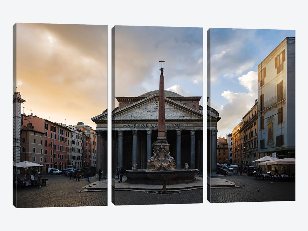 The Pantheon At Sunrise, Rome, Italy by Matteo Colombo 3-piece Canvas Artwork