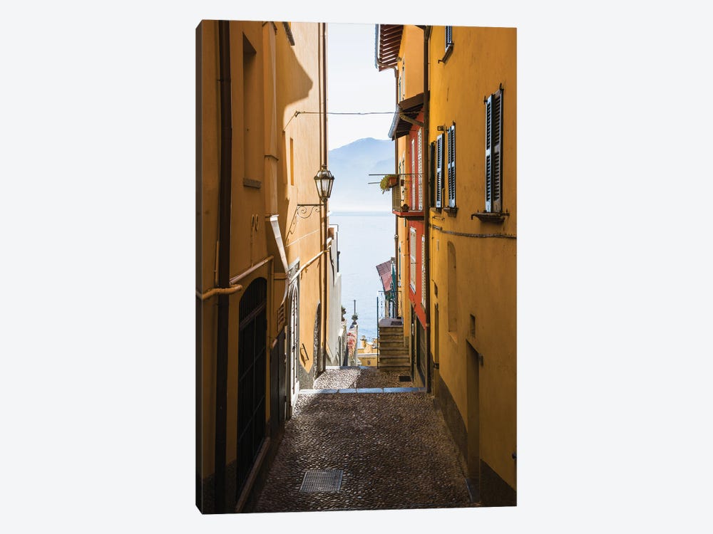 Yellow Street Leading To Lake Como, Varenna, Italy by Matteo Colombo 1-piece Canvas Art