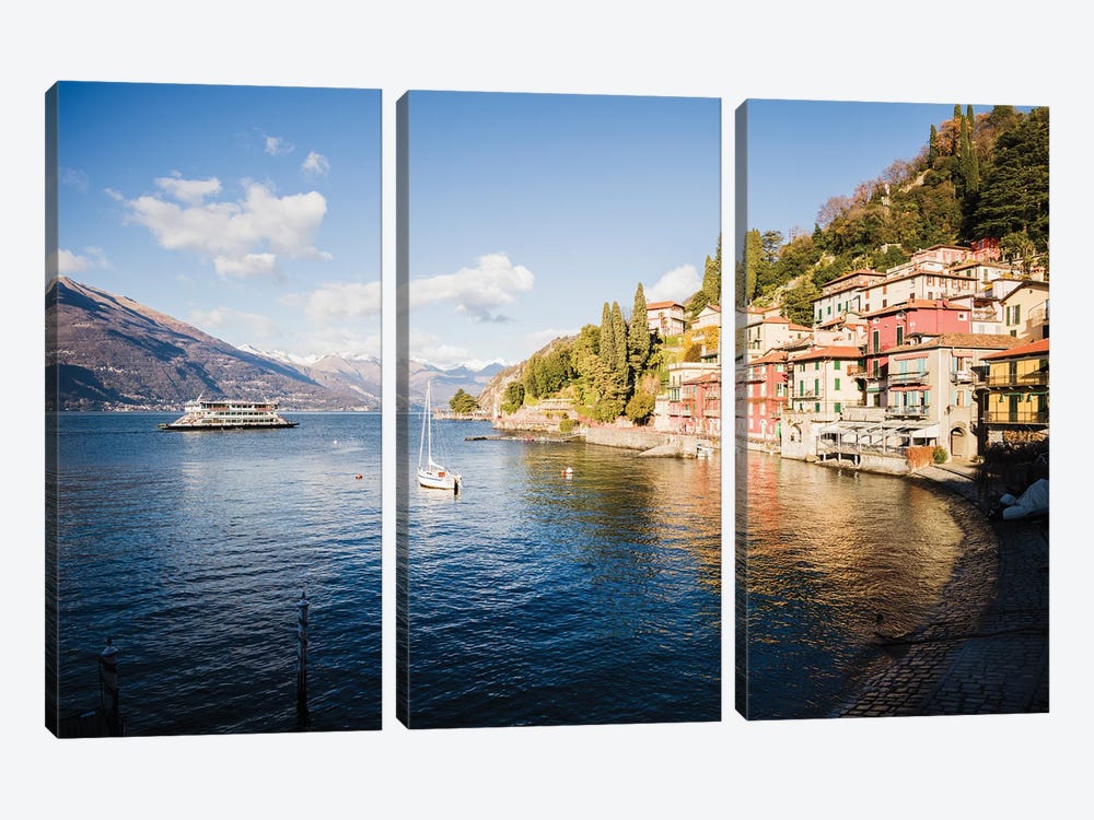 Varenna Colorful Town On Lake Como, Italy by Matteo Colombo 3-piece Art Print