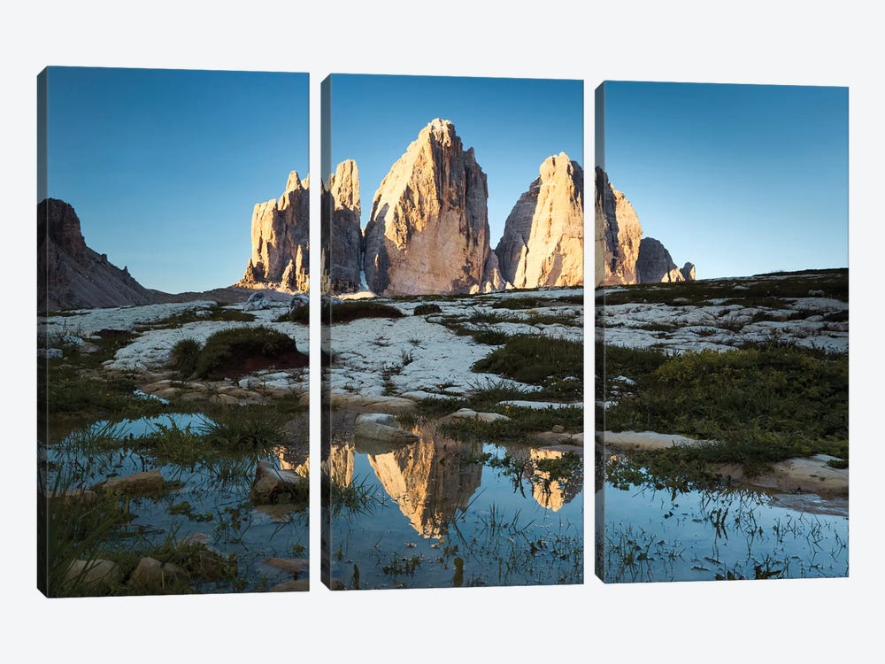 Famous Three Peaks In The Dolomites by Matteo Colombo 3-piece Canvas Art