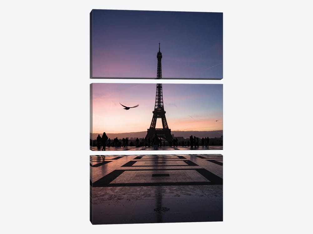 Eiffel Tower At Dawn, Trocadero, Paris, France II by Matteo Colombo 3-piece Canvas Art