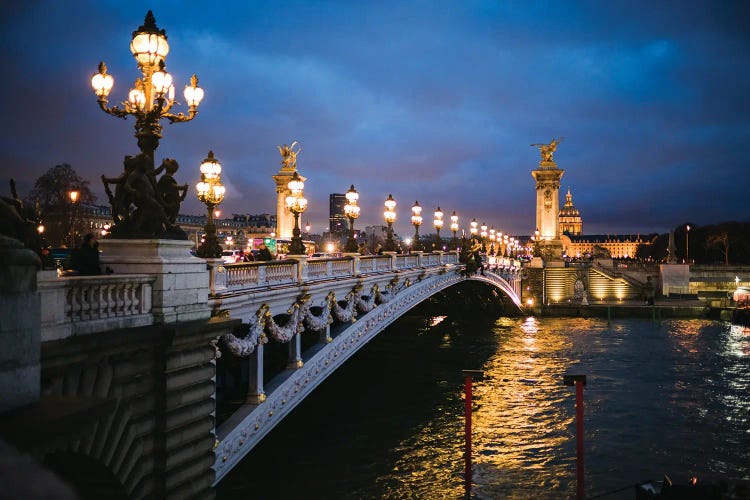 Alexandre III Bridge At Night, Paris, France