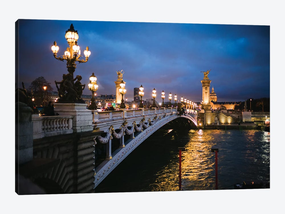 Alexandre III Bridge At Night, Paris, France by Matteo Colombo 1-piece Canvas Art